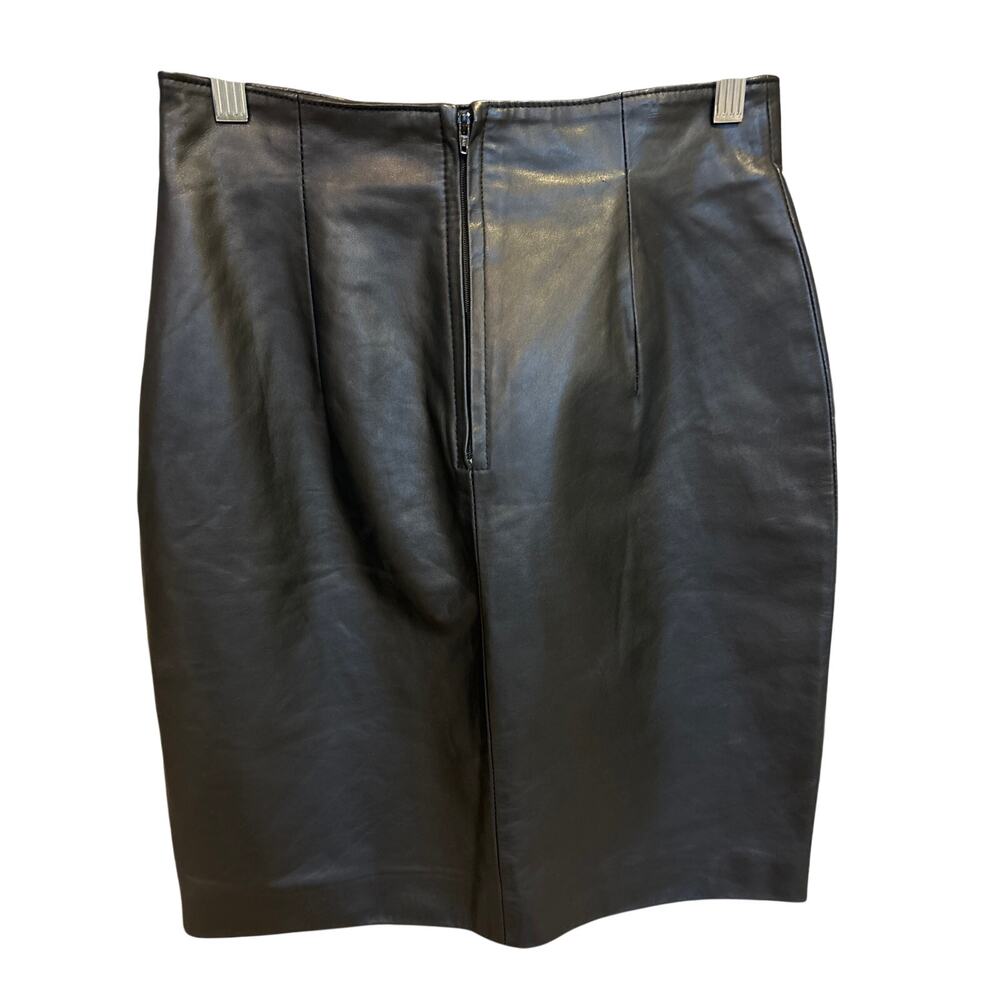 BYRNES & BAKER | Vintage Black 100% Leather Pencil Skirt | 10 - Picture 7 of 11